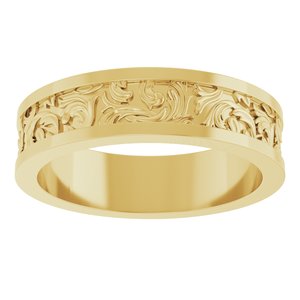 14K Yellow Or White Or Rose Gold Sculptural Flat Band