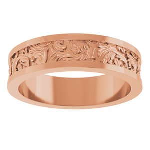 18K Yellow Or White Or Rose Gold Sculptural Flat Band