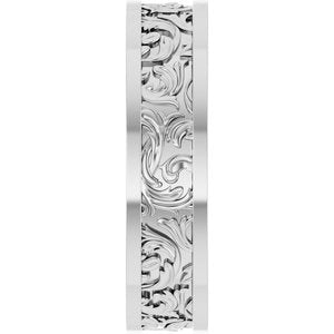 14K X1 White Gold Sculptural Flat Band