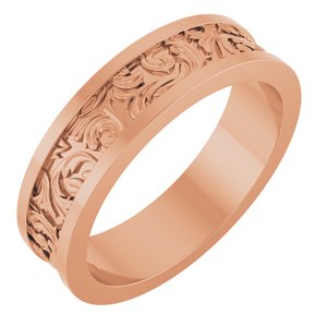 10K Yellow Or White Or Rose Gold Sculptural Flat Band