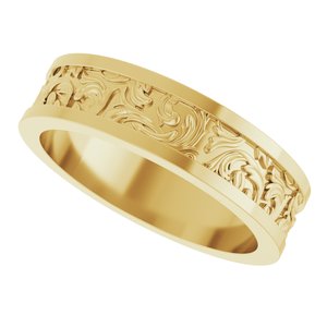 14K Yellow Or White Or Rose Gold Sculptural Flat Band