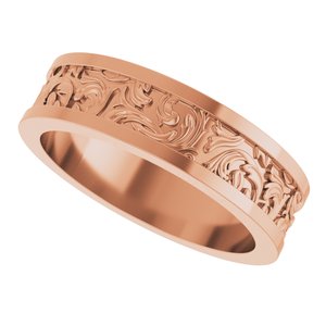 10K Yellow Or White Or Rose Gold Sculptural Flat Band