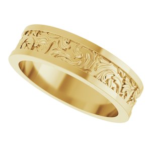 14K Yellow Or White Or Rose Gold Sculptural Flat Band