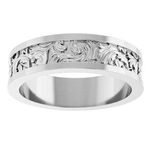 18K Yellow Or White Or Rose Gold Sculptural Flat Band