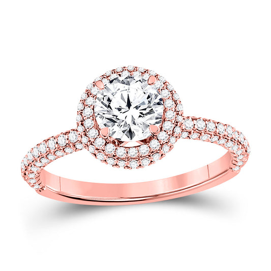 14K Rose Gold Round Diamond Solitaire Bridal Wedding Engagement Ring 1-5/8 Cttw, Womens Size: 5-10