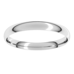 18K Yellow Or White Or Rose Gold Ultra-Lightweight Comfort-Fit Half Round Band