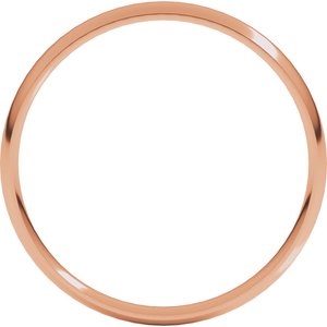18K Yellow Or White Or Rose Gold Ultra-Lightweight Comfort-Fit Half Round Band