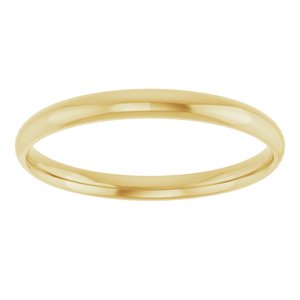 18K Yellow Or White Or Rose Gold Ultra-Lightweight Comfort-Fit Half Round Band