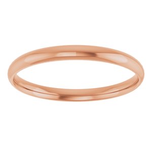 18K Yellow Or White Or Rose Gold Ultra-Lightweight Comfort-Fit Half Round Band