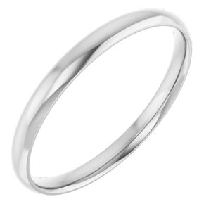 18K Yellow Or White Or Rose Gold Ultra-Lightweight Comfort-Fit Half Round Band