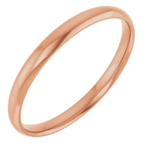 18K Yellow Or White Or Rose Gold Ultra-Lightweight Comfort-Fit Half Round Band