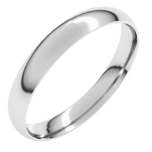 Platinum Ultra-Lightweight Comfort-Fit Half Round Band