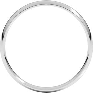 18K Yellow Or White Or Rose Gold Ultra-Lightweight Comfort-Fit Half Round Band