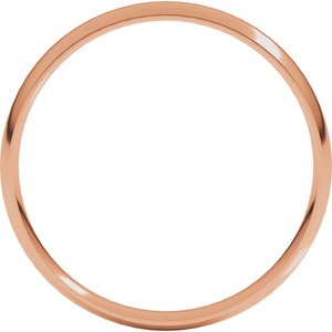 18K Yellow Or White Or Rose Gold Ultra-Lightweight Comfort-Fit Half Round Band