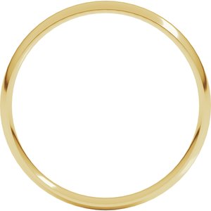 18K Yellow Or White Or Rose Gold Ultra-Lightweight Comfort-Fit Half Round Band