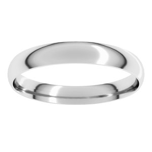 18K Yellow Or White Or Rose Gold Ultra-Lightweight Comfort-Fit Half Round Band