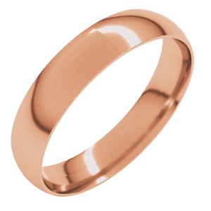 18K Yellow Or White Or Rose Gold Ultra-Lightweight Comfort-Fit Half Round Band