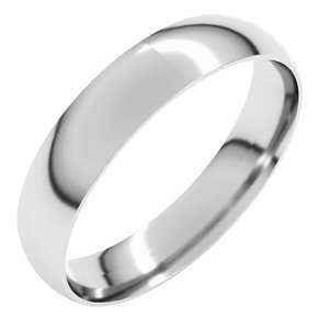 18K Yellow Or White Or Rose Gold Ultra-Lightweight Comfort-Fit Half Round Band