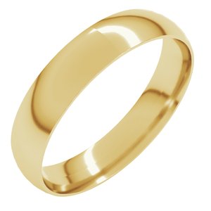 18K Yellow Or White Or Rose Gold Ultra-Lightweight Comfort-Fit Half Round Band