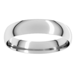 18K Yellow Or White Or Rose Gold Ultra-Lightweight Comfort-Fit Half Round Band