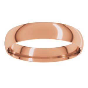 18K Yellow Or White Or Rose Gold Ultra-Lightweight Comfort-Fit Half Round Band