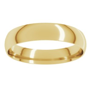 18K Yellow Or White Or Rose Gold Ultra-Lightweight Comfort-Fit Half Round Band