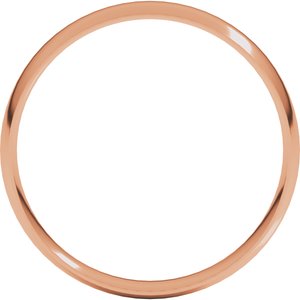 18K Yellow Or White Or Rose Gold Ultra-Lightweight Comfort-Fit Half Round Band