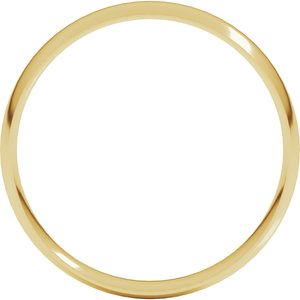 18K Yellow Or White Or Rose Gold Ultra-Lightweight Comfort-Fit Half Round Band