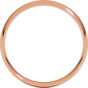 18K Yellow Or White Or Rose Gold Ultra-Lightweight Comfort-Fit Half Round Band