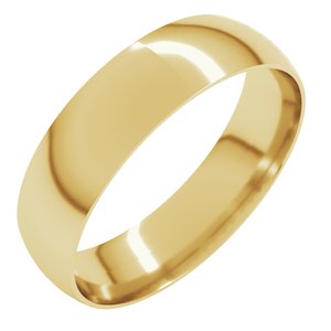 18K Yellow Or White Or Rose Gold Ultra-Lightweight Comfort-Fit Half Round Band