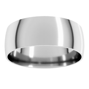 18K Yellow Or White Or Rose Gold Ultra-Lightweight Comfort-Fit Half Round Band