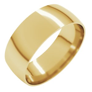 18K Yellow Or White Or Rose Gold Ultra-Lightweight Comfort-Fit Half Round Band