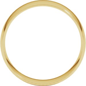18K Yellow Or White Or Rose Gold Ultra-Lightweight Comfort-Fit Half Round Band