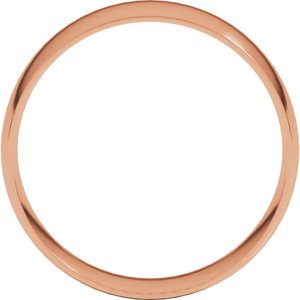 18K Yellow Or White Or Rose Gold Ultra-Lightweight Comfort-Fit Half Round Band