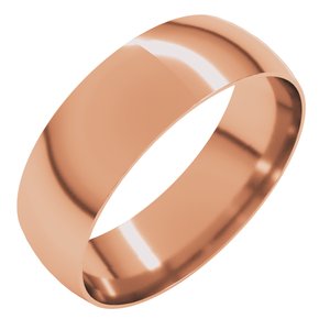18K Yellow Or White Or Rose Gold Ultra-Lightweight Comfort-Fit Half Round Band