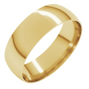 18K Yellow Or White Or Rose Gold Ultra-Lightweight Comfort-Fit Half Round Band