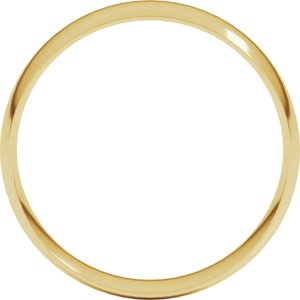 18K Yellow Or White Or Rose Gold Ultra-Lightweight Comfort-Fit Half Round Band