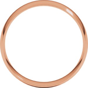 18K Yellow Or White Or Rose Gold Ultra-Lightweight Comfort-Fit Half Round Band