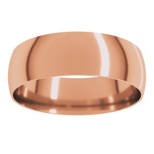 18K Yellow Or White Or Rose Gold Ultra-Lightweight Comfort-Fit Half Round Band
