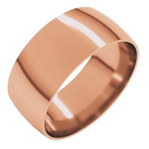 18K Yellow Or White Or Rose Gold Ultra-Lightweight Comfort-Fit Half Round Band