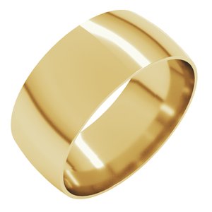 18K Yellow Or White Or Rose Gold Ultra-Lightweight Comfort-Fit Half Round Band