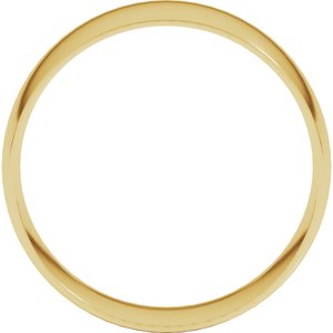 18K Yellow Or White Or Rose Gold Ultra-Lightweight Comfort-Fit Half Round Band