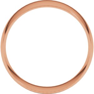 18K Yellow Or White Or Rose Gold Ultra-Lightweight Comfort-Fit Half Round Band