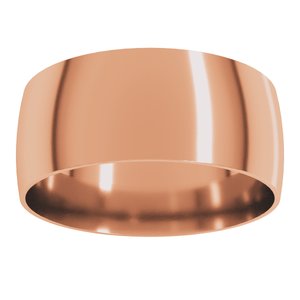 18K Yellow Or White Or Rose Gold Ultra-Lightweight Comfort-Fit Half Round Band