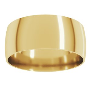 18K Yellow Or White Or Rose Gold Ultra-Lightweight Comfort-Fit Half Round Band