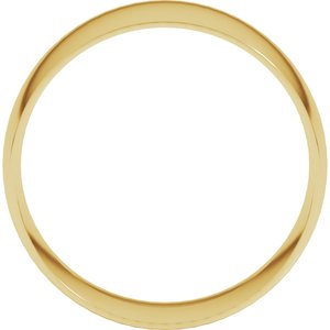 18K Yellow Or White Or Rose Gold Ultra-Lightweight Comfort-Fit Half Round Band