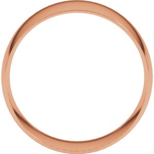 18K Yellow Or White Or Rose Gold Ultra-Lightweight Comfort-Fit Half Round Band