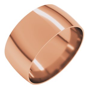 18K Yellow Or White Or Rose Gold Ultra-Lightweight Comfort-Fit Half Round Band