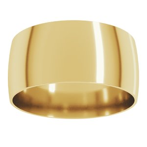 18K Yellow Or White Or Rose Gold Ultra-Lightweight Comfort-Fit Half Round Band