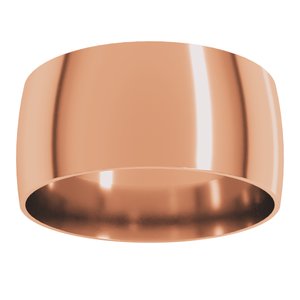 18K Yellow Or White Or Rose Gold Ultra-Lightweight Comfort-Fit Half Round Band